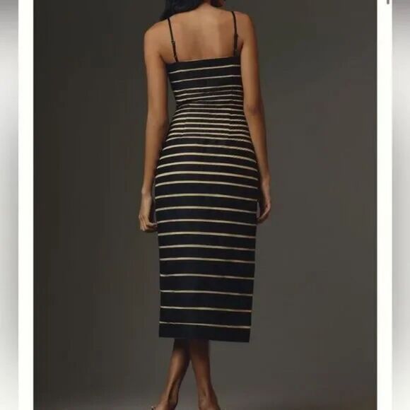 Maeve By Anthropologie Women's Midi Dress Square Neck Sleeveless Slim Sz 0 Black - Picture 8 of 8